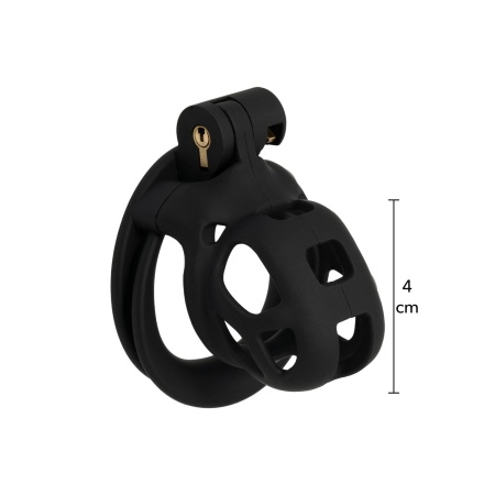 Penis Prison Cock Cage X-Short – klatka na penisa 7 cm z zamkiem i 4 pierścieniami - 4