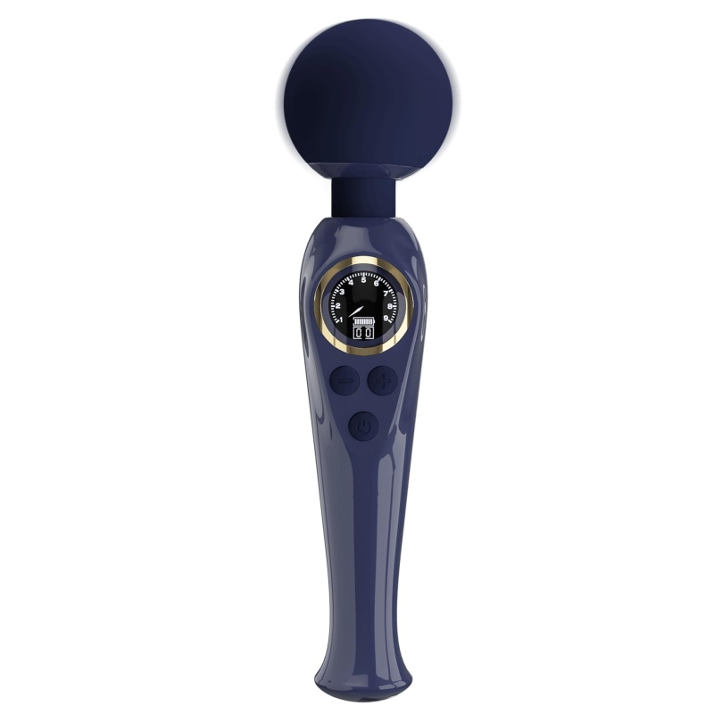 Skyler Blue - Masażer różdżkowy z elastyczną szyjką, głowicą 5,08 cm i wyświetlaczem LCD - 2