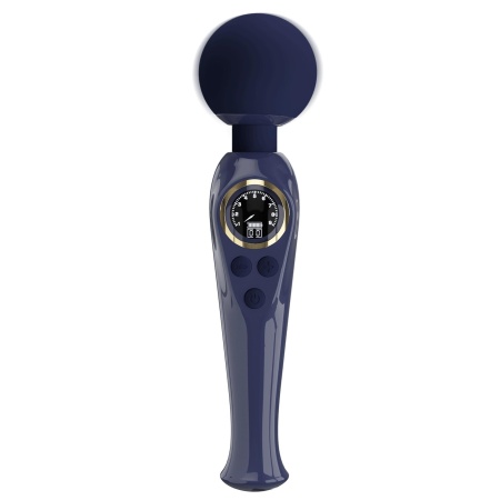 Skyler Blue - Masażer różdżkowy z elastyczną szyjką, głowicą 5,08 cm i wyświetlaczem LCD - 2