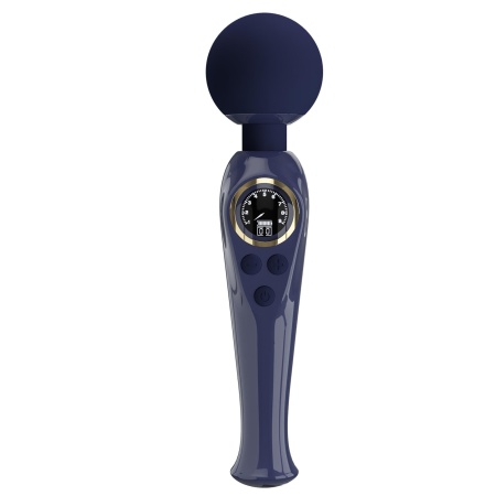 Skyler Blue - Masażer różdżkowy z elastyczną szyjką, głowicą 5,08 cm i wyświetlaczem LCD - 3