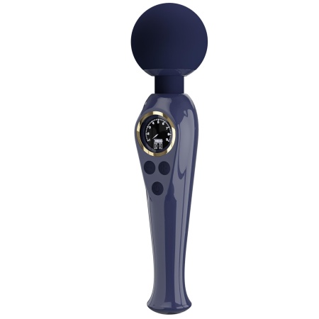 Skyler Blue - Masażer różdżkowy z elastyczną szyjką, głowicą 5,08 cm i wyświetlaczem LCD - 4