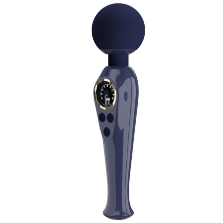 Skyler Blue - Masażer różdżkowy z elastyczną szyjką, głowicą 5,08 cm i wyświetlaczem LCD - 5