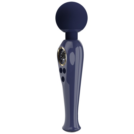 Skyler Blue - Masażer różdżkowy z elastyczną szyjką, głowicą 5,08 cm i wyświetlaczem LCD - 6