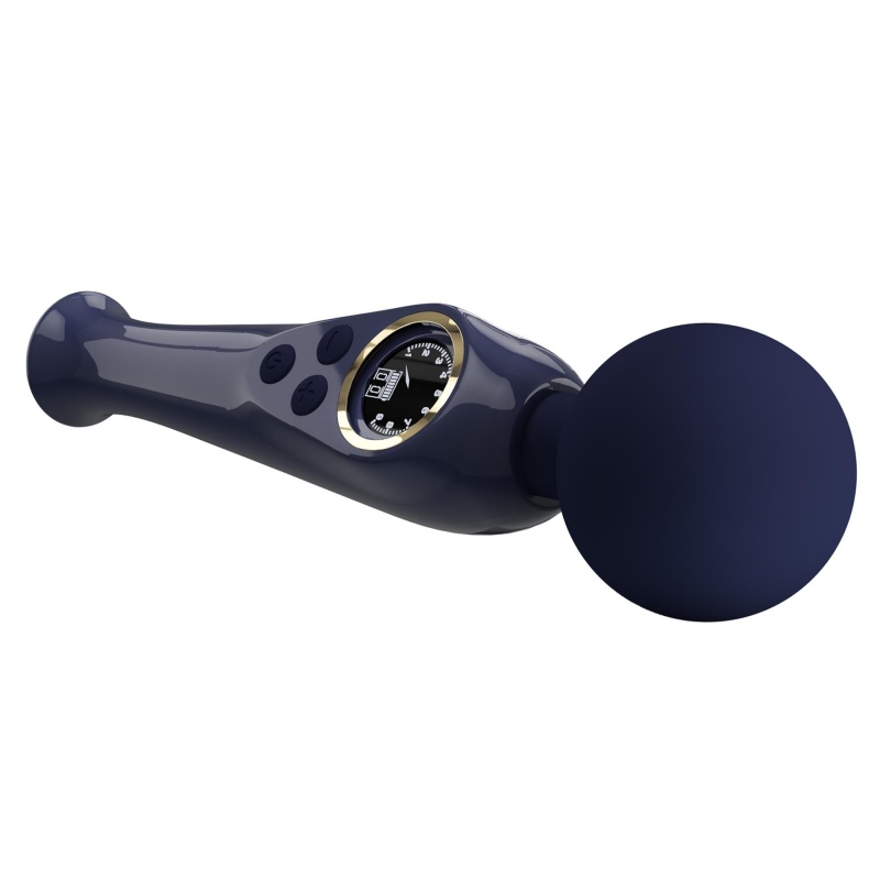 Skyler Blue - Masażer różdżkowy z elastyczną szyjką, głowicą 5,08 cm i wyświetlaczem LCD - 8