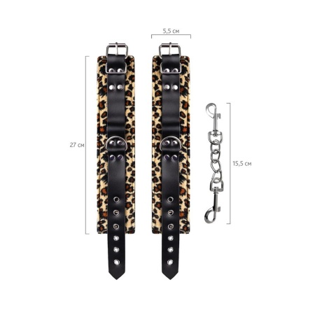 Anonymo handcuffs, PU leather, print, 27 cm - 8