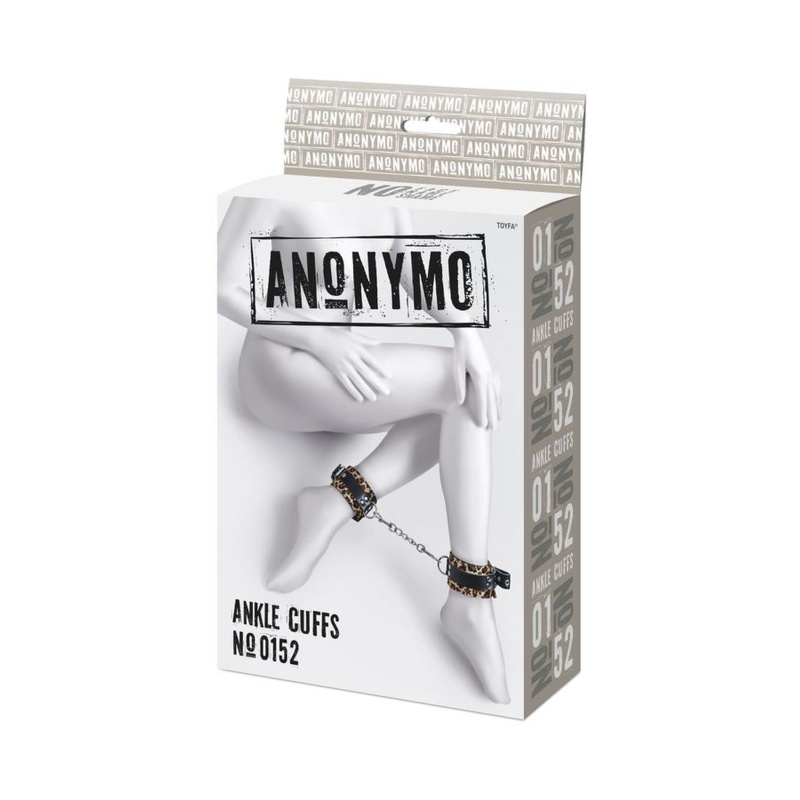 Anonymo handcuffs, PU leather, print, 27 cm - 9