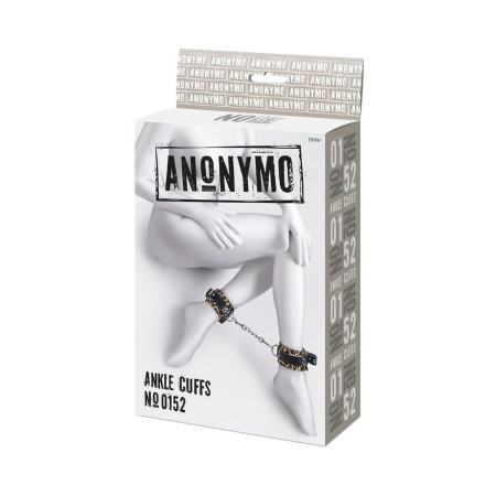 Anonymo handcuffs, PU leather, print, 27 cm - 9
