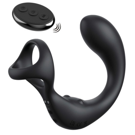 Stymulator prostaty z pierścieniem Ass-Gasm Taint-Alizer, wibracje i obrotowy masaż krocza, 14 cm - 3
