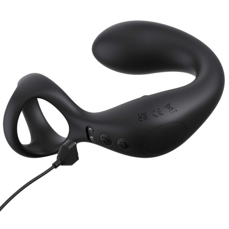 Stymulator prostaty z pierścieniem Ass-Gasm Taint-Alizer, wibracje i obrotowy masaż krocza, 14 cm - 4