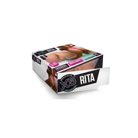 Masturbator realistyczny X5 MEN RITA MOCHA - dwukanałowy z wibratorem, długość 34,2 cm - 1