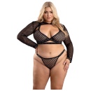 BARBED WIRE FISHNET BRALETTE, LONG SLEEVE SHRUG & PANTY, Q/S - 2