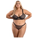 BARBED WIRE FISHNET BRALETTE, LONG SLEEVE SHRUG & PANTY, Q/S - 3