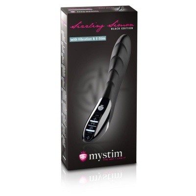 Wibrator elektrostymulacyjny Sizzling Simon Black Edition – 8 programów wibracji, 5 programów e-stim, silikon medyczny, 27 cm - 1
