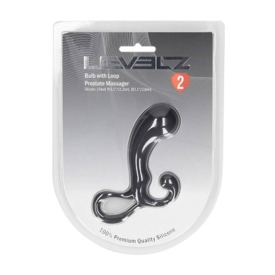 Bulb with Loop Silicone Prostate Massager - S - Black - 1 2