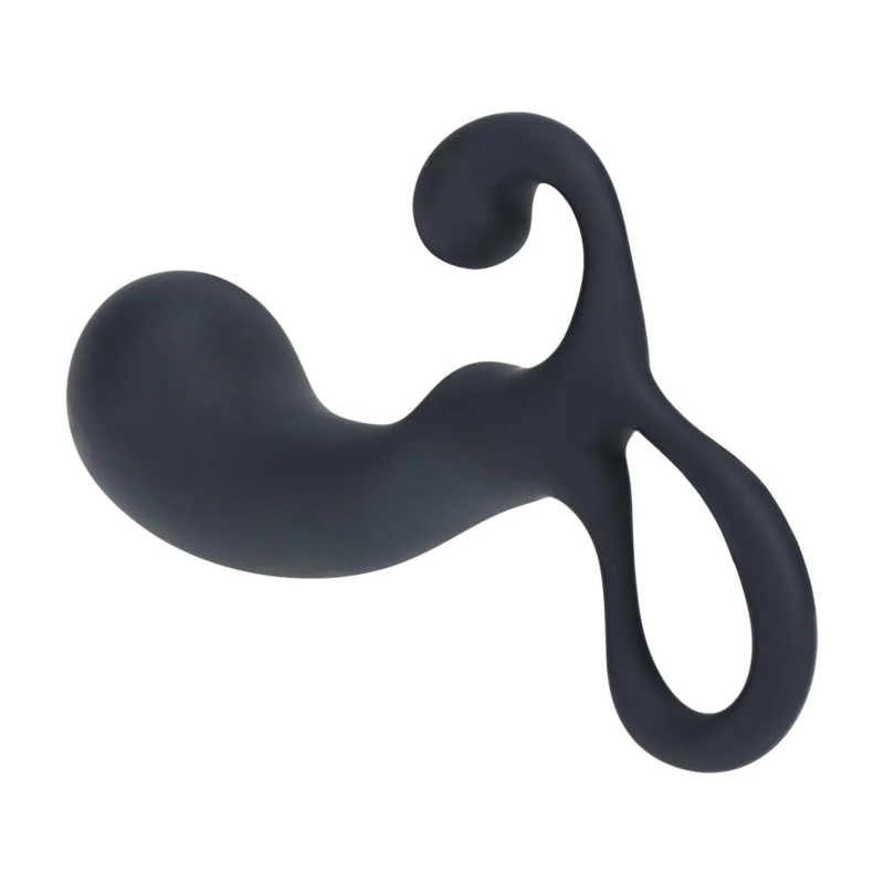 Bulb with Loop Silicone Prostate Massager - S - Black - 4