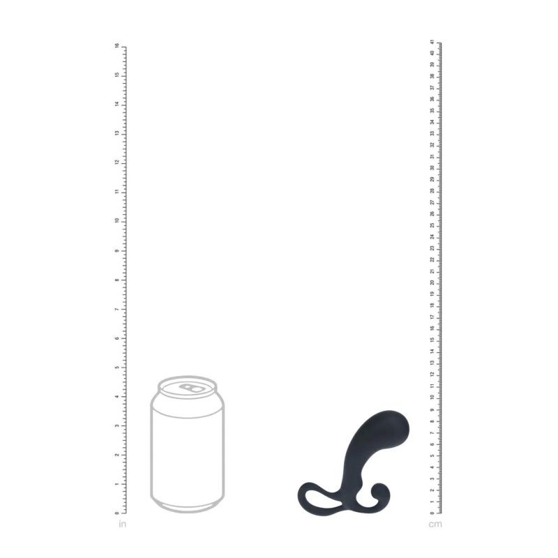 Bulb with Loop Silicone Prostate Massager - S - Black - 6