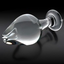 Korek analny szklany No. 25 Clear – ręcznie wykonany, gładki, 9 cm długości, średnica 4 cm - 3