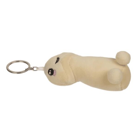 Metalowy brelok z pluszowym penisem - 6