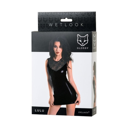 Wetlook black dress LULU - black S - 5