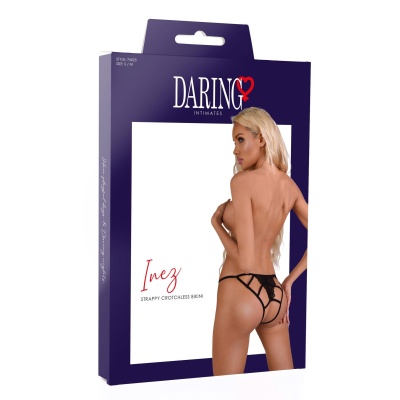 Inez strappy crotchless bikini Black - 1 2