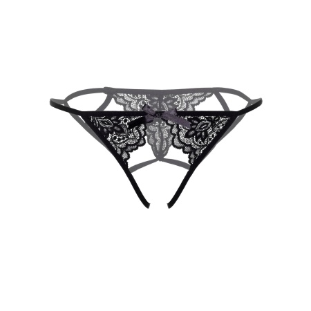 Inez strappy crotchless bikini Black - 3