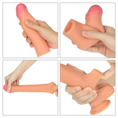 Nakładka na penisa Revolutionary Silicone Nature Extender 5,08 cm, beżowa - 1 2