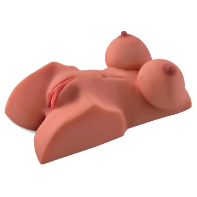 Torso-masturbator Perfect DD's Tan – realistyczny tors z biustem DD, dwa tunele, 31,2 cm - 1 2
