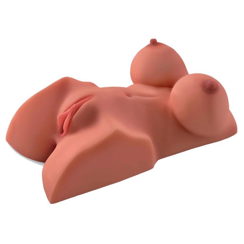 Torso-masturbator Perfect DD's Tan – realistyczny tors z biustem DD, dwa tunele, 31,2 cm - 2