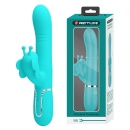 Wibrator króliczek Twinkled Tenderness Turquoise - stymulacja punktu G i łechtaczki, ruchome kulki, 22,6 cm - 1