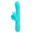 Wibrator króliczek Twinkled Tenderness Turquoise - stymulacja punktu G i łechtaczki, ruchome kulki, 22,6 cm - 2