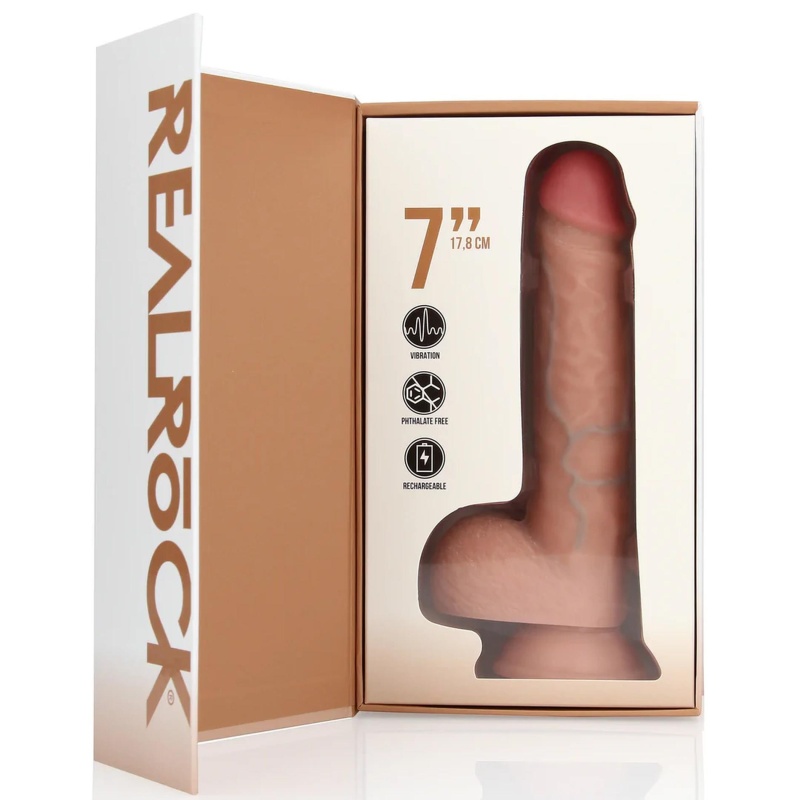 Wibrator Regular Straight with Balls - Realistyczny Penis z Przyssawką i Jądrami, 18 cm, 10 Trybów Wibracji - 4