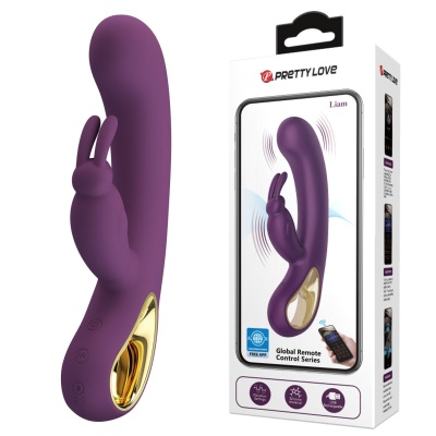 Wibrator Liam z króliczkiem i podwójnym silnikiem, 21 cm - 1