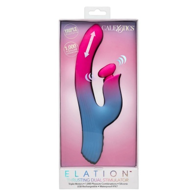 Wibrator typu rabbit Elation Thrusting Dual Stimulator z ruchem pchającym i wibracjami, długość 24,25 cm - 1 2