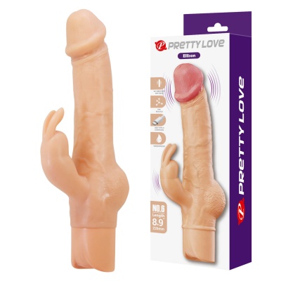 Ellison Flesh - wibrator TPE z podwójną stymulacją, 22,6 cm - 1