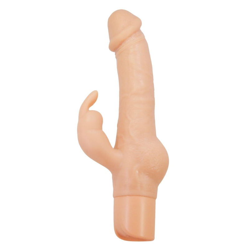 Ellison Flesh - wibrator TPE z podwójną stymulacją, 22,6 cm - 3