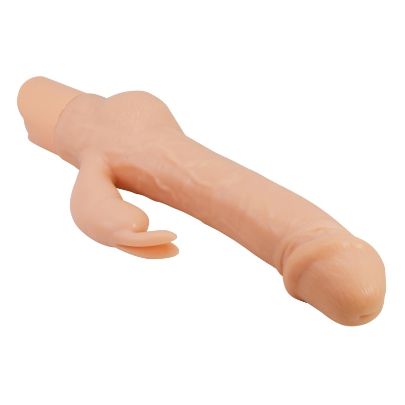 Ellison Flesh - wibrator TPE z podwójną stymulacją, 22,6 cm - 4