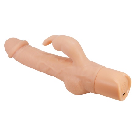 Ellison Flesh - wibrator TPE z podwójną stymulacją, 22,6 cm - 5