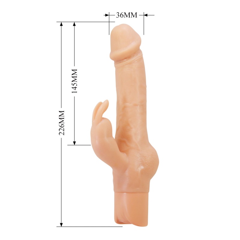 Ellison Flesh - wibrator TPE z podwójną stymulacją, 22,6 cm - 6