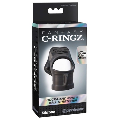 Pierścień na penisa i jądra Rock Hard Ring & Ball Stretcher – podwójny, elastyczny silikon, ø 3,8 cm / 3,3 cm - 1