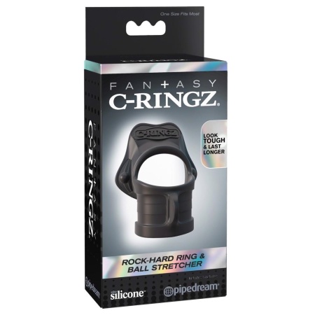 Pierścień na penisa i jądra Rock Hard Ring & Ball Stretcher – podwójny, elastyczny silikon, ø 3,8 cm / 3,3 cm - 1