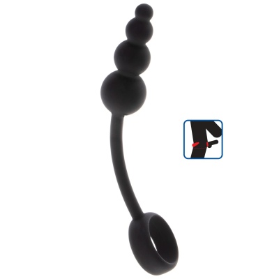Korek analny z pierścieniem erekcyjnym Anal Snake Plug & Penis Ring – silikon, 22 cm - 1