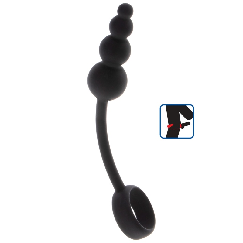 Korek analny z pierścieniem erekcyjnym Anal Snake Plug & Penis Ring – silikon, 22 cm - 1