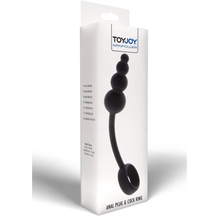 Korek analny z pierścieniem erekcyjnym Anal Snake Plug & Penis Ring – silikon, 22 cm - 8