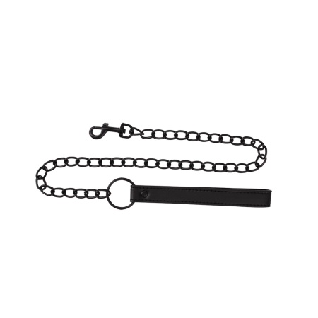 Smycz BDSM Fetish Connector Lead z taśmą PU i łańcuchem metalowym, 79,5 cm - 3