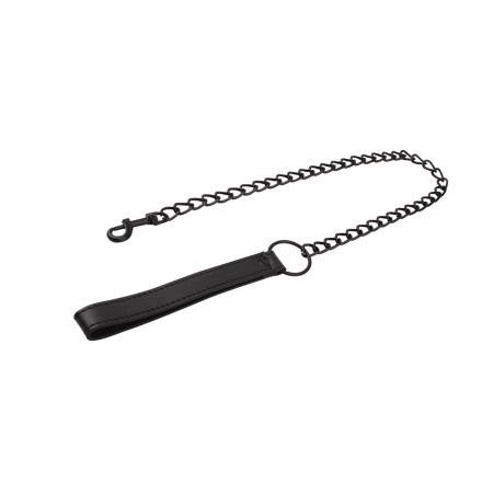 Smycz BDSM Fetish Connector Lead z taśmą PU i łańcuchem metalowym, 79,5 cm - 4