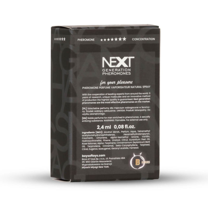 Miyagi Next X 2,4 ml Homme - męski płyn zapachowy z feromonami i atomizerem punktowym - 4