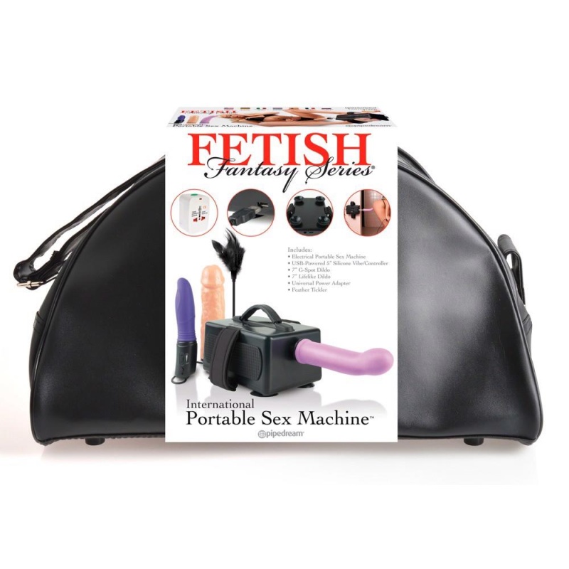 Maszyna seksualna FFS Portable – przenośna z 2 dildami i wibratorem, 75–183 pchnięcia/min, 43 x 21,6 x 21,6 cm - 1