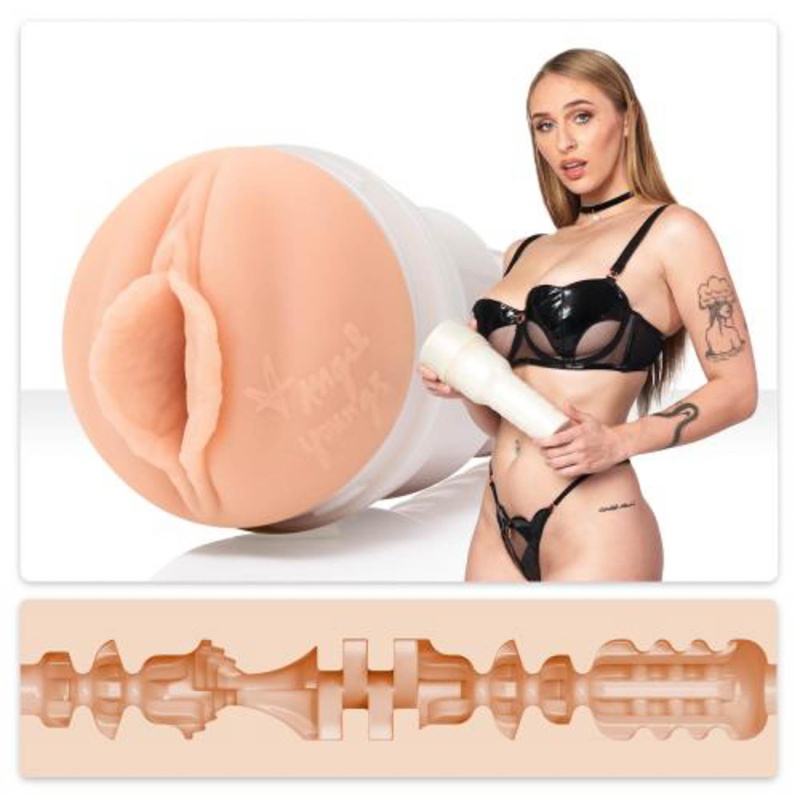Masturbator Angel Youngs Sweetness - realistyczna wagina z teksturą Sweetness, regulowane podciśnienie, wodoodporny wkład, 25 cm - 1
