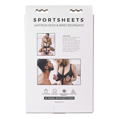 SPORTSHEETS SAFFRON NECK AND WRIST RESTRAINT - 1