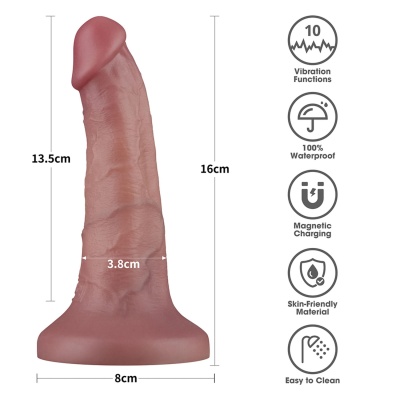 Dildo wibrujący Dual Density Power Cock 15,2 cm jasnoróżowy - 1